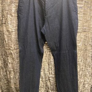 21men Dark Blue Polka Dot Patterned Chinos Size 36 Pre Owned